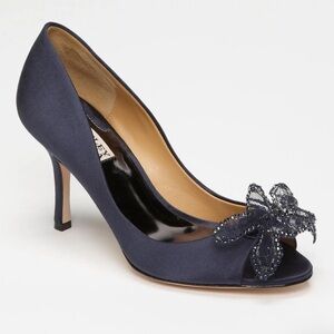 🆕 Badgley Mischka Regine - Navy Satin - 8
